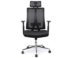 INTEY Bürostuhl, ergonomischer Schreibtischstuhl, Bürodrehstuhl, Höhenverstellbar und Wippenfunktion, 28g/cm³ softes Sitzkissen, Belastbar 125Kg (Versand durch DHL)