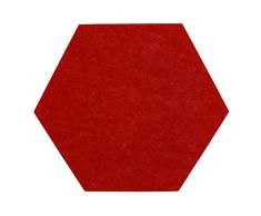 Ommda Kork Pinnwände Sechseckig Korktafel Memoboards Pinnwand Wand Filz mit Klettverschluss für Büro 2 Stück,rot,30x26cm