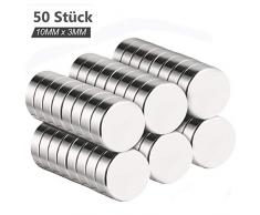Neodym Magnete - 50 Stücke Mini Magnete Rund 10 x 3mm mit Aufbewahrungs Box, Magnete Klein Stark für Pinnwand, Whiteboard, Magnettafel