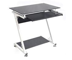CTO Klappen Sie den Tisch Desktop Home Computer Schreibtisch gehärtetes Glas Computer Schreibtisch 750 * 500 * 750Mm Schreibtische,A
