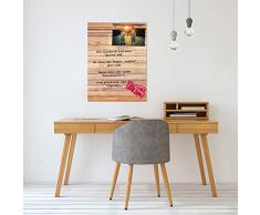 Glas-Magnettafel 60x80 Pinnwand mit Zubehör Whiteboard Küche Holz-Optik Braun