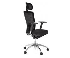 hjh OFFICE 657501 Bürostuhl Chefsessel ASTRA LUX Netzstoff schwarz, abriebfester Polsterstoff, hoher Sitzkomfort, Drehstuhl ergonomisch, verstellbare Armlehnen, Schreibtischstuhl, Chefsessel, Kopfstütze