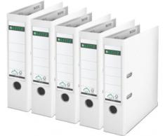 Sparpack Leitz 1010 Qualitäts-Ordner Plastik brei, mit patentierter 180º-Präzisionsmechanik 14 Farben zur Auswahl (5, weiß)