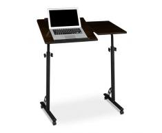 Relaxdays Laptoptisch groß höhenverstellbar H x B x T: 110 x 80 x 50 cm Mobiles Rednerpult mit Rollen zum Bremsen für Notebook mit Ablage für Beamer, große Laptops, Mäuse etc, Ebenholz (schwarz)