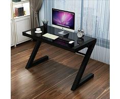 YZjk Klapptisch Liang Z-förmigen gehärtetem Glas Computer Schreibtisch Desktop Home Desk - 3 (Farbe: Schwarz Weiß, Größe: 806075cm)