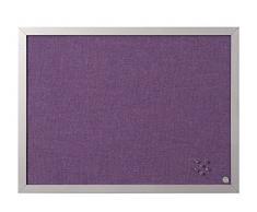 Bi-Office Pinnwand Lavender, Notiztafel mit Violett Textiloberfläche, Perlenfarben MDF Rahmen, 22 mm dicker, 60 x 45 cm