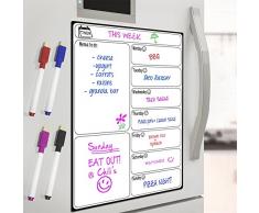 TTMOW Magnetischer Wochenplaner Kühlschrank Menüplaner Weekly Magnettafel für Einkaufsliste Wochenplan, Weekly Menu Planer, Menu Planer Notizbrett mit 4 kostenlosen Stift (Wöchentlich) (30x40)