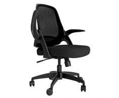 Hbada Bürostuhl Ergonomischer Schreibtischstuhl Arbeitsstuhl Drehstuhl mit klappbaren Armlehnen Mesh Computerstuhl leicht Stuhl Schwarz