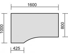 PC-Schreibtisch links höhenverstellbar, C Fuß Blende optional, 1600x1000x680-820, Buche/Silber, Geramöbel