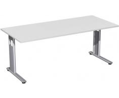 Gera Möbel C Fuß Flex Schreibtisch Holzdekor lichtgrau/Silber 180 x 80 x 72 cm