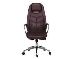 Amstyle Bürostuhl Bari Echt-Leder Design Schreibtischstuhl Armlehne Chefsessel höhenverstellbar 120 kg Drehstuhl Synchronmechanik Drehsessel hohe Polster Rücken-Lehne Kopfstütze ergonomisch braun