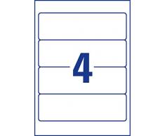 Avery Zweckform L4761-25 Ordner-Etiketten, blickdicht, 192 x 61 mm, 25 Blatt/100 Etiketten, weiß