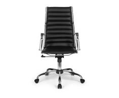 AMSTYLE Bürostuhl GENF 1 Bezug Kunstleder Schwarz Design Schreibtischstuhl X-XL 110 kg Chefsessel höhenverstellbar Drehstuhl ergonomisch mit Armlehnen Rücken-Lehne Wippfunktion verstellbar Schalensitz