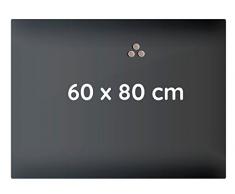 Lüllmann Memoboard Glas Magnettafel 60x80x0,4cm Glastafel Glasboard Whiteboard Wandtafel Magnet-Board (607421 Glastafel 60x80x0,4cm, schwarz)