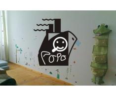 Tafelfolie Aufkleber für Gastronomie & Kinderzimmer Schultafelfolie St53-Schornstein mit einem Lächeln