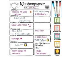 Libetui Magnetischer Wochenplaner, Magnettafel für Küche, Menüplaner, Weekly Menu Planer, nützliches Notizbrett für Einkaufsliste, 405 x 305 mm
