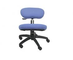 PIQUERAS Y CRESPO Modell 37G Bürohocker ergonomisch rotierend und höhenverstellbar Polsterstoff BALI farbe hellblau (VERSTELLBARE KNIE)