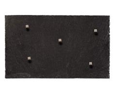 Board Boulevard Schiefer Magnettafel (Echt Massiver Stein) ! 50 cm x 30 cm - Pinnwand Kreidetafel inkl. 5 Neodym Magnete aus Spanischem Bergbauvorkommen