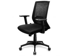 INTEY Bürostuhl, Schreibtischstuhl ergonomisch, atmungsaktiver Bürodrehstuhl, mit verstellbaren Armlehnen, Wippfunktion bis 30° Bürosessel Office Chair, belastbar bis 120 KG