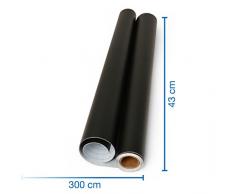 OfficeTree Tafelfolie schwarz 300 cm Rolle - selbstklebend - 43 cm breit - Chalkboard - Schreiben Zeichnen Malen Akzente setzen mit Kreide - Inneneinrichtung DiY Deko Präsentation - (1 Rolle)