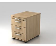 DiTo-Shopping Rollcontainer 58cm, 3 Schübe, Schloß CE Eiche Von