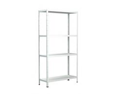 Schulte Regalwelt Lagerregal mit 4 PowerMAX-Fachböden, 180x80x40cm Regalsystem, Steckregal mit einfacher Montage ohne Verschrauben, Traglast je Boden bis zu 65 Kg (bis zu 260 Kg Gesamttraglast)