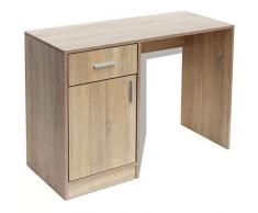 Festnight- Schreibtisch mit Schublade und Schrank Computer Tische Office Table Bürotisch Computertisch Gaming Eckschreibtisch Eiche 100x40x73 cm