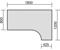 Elektrisch höhenverstellbarer Schreibtisch, rechts, 1800x1000x680-1160, Weiß/Silber, Geramöbel