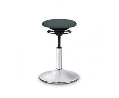 BALIMO Classic, Bürohocker, Sitzhocker, ergonomischer Rücken-Trainer, Standfuß silber gebürstet, Bezug dunkelgrau