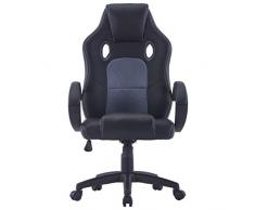 vidaXL Gaming Stuhl Ergonomisch Bürostuhl Schreibtischstuhl Drehstuhl Racing Sportsitz Chefsessel Computerstuhl Sessel Grau Kunstleder