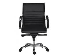AMSTYLE Bürostuhl SALZBURG 2 Bezug Echt-Leder Schwarz Design Schreibtischstuhl X-XL 120 kg Chefsessel höhenverstellbar Drehstuhl ergonomisch mit Armlehnen Polster niedrige Rücken-Lehne Wippfunktion