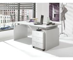 Aktionsbüro, Wangenschreibtisch,160 cm + Container, Office-grau, ohne Montage
