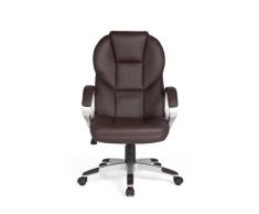AMSTYLE Bürostuhl MATERA Bezug Kunstleder Braun Schreibtischstuhl Design X-XL 120 kg Chefsessel Wippfunktion ergonomisch Polster Drehstuhl hohe Rücken-Lehne höhenverstellbar mit Armlehnen Hochlehner