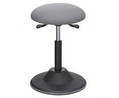 SONGMICS höhenverstellbare Stehhilfe, Sitzhöhe 50-70 cm, Arbeitshocker, um 360°drehbarer Barhocker, Bürohocker, mit Anti-Rutsch-Bodenring, OSC01GY