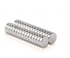 M&H-24 Mini Magnete Extra Stark, 20 Stück Neodym-Magnete für Magnettafel, Whiteboard, Kühlschrank, 6x3mm