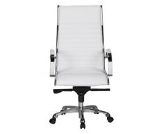 AMSTYLE Bürostuhl SALZBURG 1 Bezug Echt-Leder Weiß Design Schreibtischstuhl X-XL 120 kg Chefsessel höhenverstellbar Drehstuhl ergonomisch mit Armlehnen Polster niedrige Rücken-Lehne Wippfunktion ergo