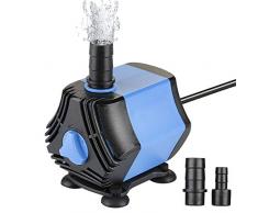 Zacro Aquarium Pumpe 650L / H mit Abnehmbar 2 Düsen(13mm/8 mm), Teichpumpe Mini Wasserpumpe für Aquarien, Teich, Brunnen, Garten