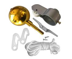 Fahnenmast Zubehör Kit Seil Hof Gold Ball Garten runde Form Reparatur Home Cleat Clip Decor Riemenscheibe Schrauben im Freien