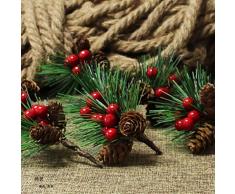 Amosfun 10 Stücke Beerenzweige Tannenzweige Dekozweige Blumenstrauß Künstliche Beeren Zweige für Weihnachten Kranz und Girlande DIY Baumschmuck Christbaumschmuck