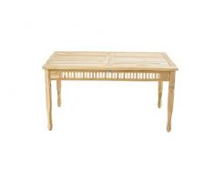 Ploß Gartentisch New Orleans Eco 150 x 90 cm - Teakholz-Tisch mit SVLK-Zertifikat - Terrassentisch für 4 bis 6 Personen - Garten-Esstisch Braun - Außenmöbel mit polierter Oberfläche