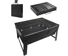 Leilims Folding Grill Notebook - Tragbare Picknick Grill mit Chrom überzogenes Gitter Kochen (Size : 43x29x22cm)