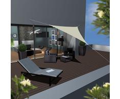 AMANKA UPF50+ Sonnensegel 4x4x4 UV Schutz Regenschutz Windschutz Polyester Beige