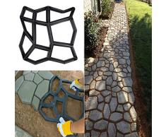 DIY Betonform Gehweg Form Gehwegen Schalungsform Gießform Plastikformen für Beton, Natursteinpflaster Kopfsteinpflaster-Schablone, Pflastersteine, Terrassenplatten, Trittplatten