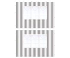 Nexos 2 Stück Seitenteile Seitenwände Ersatzwände mit Fenster für PE-Pavillon Partyzelt Gartenzelt – 298 x 190 cm/PE 100 g/m² – Farbe: anthrazit