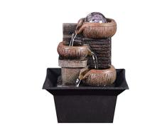LSLMCS Indoor-Brunnen, Wasserspiel Brunnen Indoor-Wasser-Brunnen for Den Garten Feng Shui Innen Ornament Indoor-Wasser-Brunnen Mit LED-Licht Wasser-Eigenschaft Ornaments Home Garten Decor