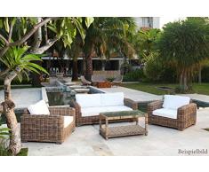 LEBENSwohnART 4tlg. Loungemöbel-Set Living Kubu Grey Rattan Garnitur Sitzgruppe Sofa Sessel