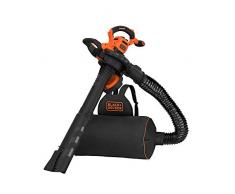 Black+Decker 3-in-1 Elektro Laubsauger & Laubbläser (3.000 Watt, mit Häcksler, 72l Fangsack-Rucksack – hohe Blasgeschwindigkeit & verstellbare Saugleistung, für Terrassen, Wege, Einfahrten) BEBLV300