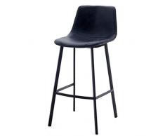 A-Generic KüChenstüHle Barstuhl Hocker - Metall-Barhocker Outdoor-Barhocker Set RüCkenlehne Moderne Barhocker-Schwarz