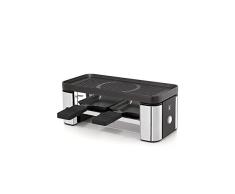 WMF Küchenminis Raclette 2 Personen, Grill, 3 Pfännchen, Schieber und Keramikschüssel für Schokoladenfondue, 370 W, edelstahl matt