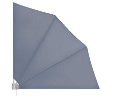 Deuba Balkonfächer klappbar mit Wandhalterung 140x140cm in anthrazit witterungsbeständig inkl. Montagematerial Sichtschutz Balkon Windschutz Balkonsichtschutz Seitenmarkise